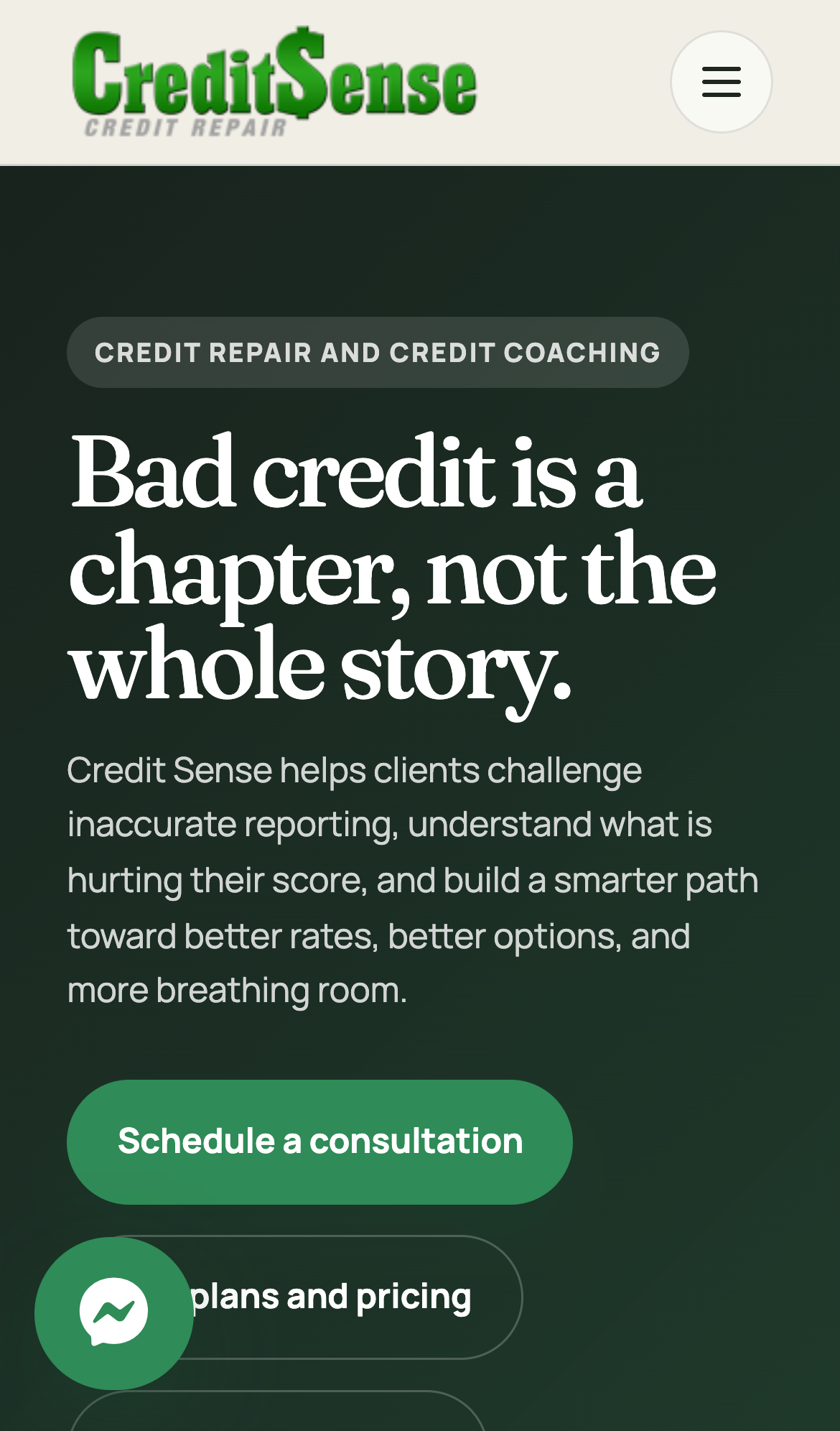 Credit Sense package preview iPhone style screenshot