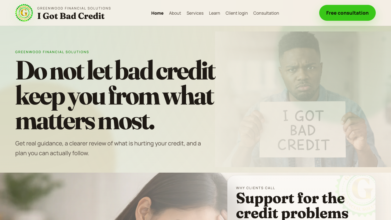 I Got Bad Credit website desktop screenshot